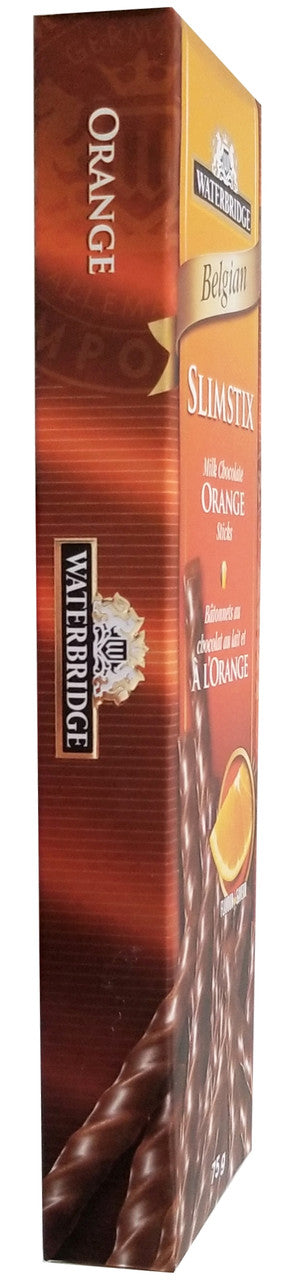 Waterbridge Belgian Slimstix, Milk Chocolate Orange Sticks, 75g/2.6 oz. Box {Imported from Canada}